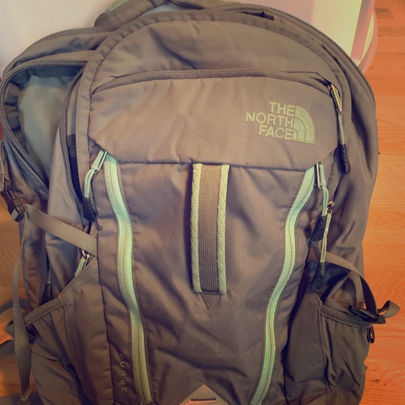 mint green north face backpack